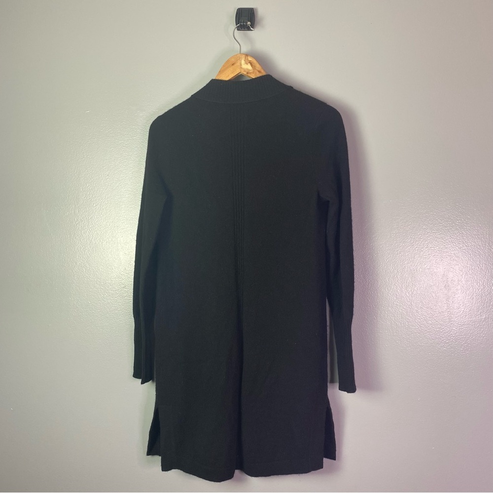 MAGASCHONI : size : S : cozy and casual black ribbed trim open cashmere cardigan - Picture 2 of 8